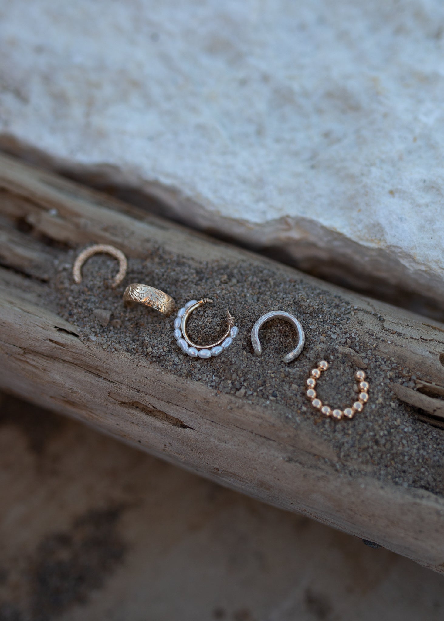 Ear cuffs shown in different styles